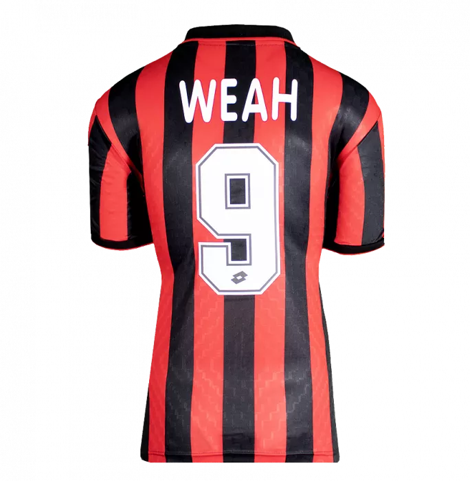 Icons Roberto Baggio & George Weah Signed AC Milan Shirts In Classic Dual Frame