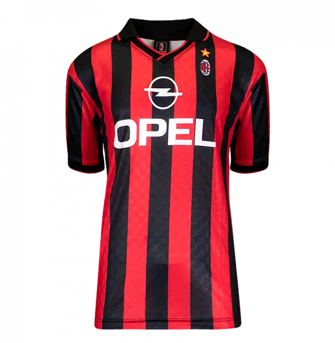 Icons Roberto Baggio & George Weah Signed AC Milan Shirts In Classic Dual Frame