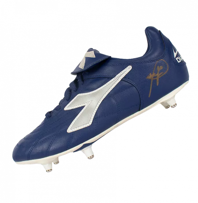 Icons Roberto Baggio Gold Signed Blue Diadora Derby Boot