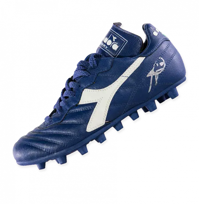 icons Roberto Baggio Signed Blue Diadora Derby Boot