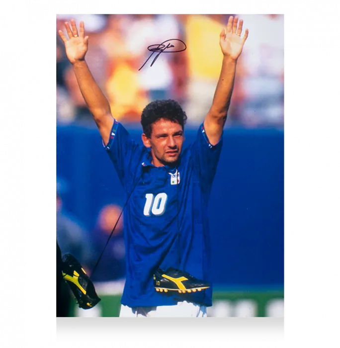 Icons Roberto Baggio Signed Italy Photo: FIFA World Cup Icon