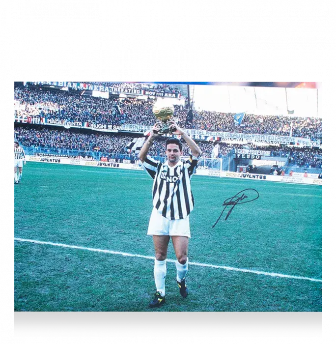 Icons Roberto Baggio Signed Juventus Photo In Premium Photo Frame: 1993 Ballon D'Or Winner