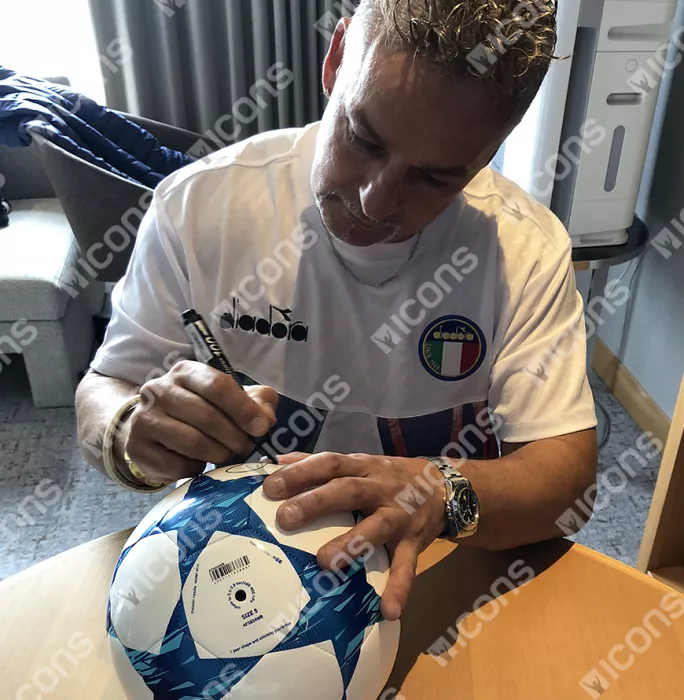 Icons Roberto Baggio Signed UEFA Champions League Football