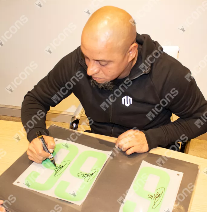 Icons Roberto Carlos Back Signed Brazil 2020-21 Home Shirt With Fan Style Numbers