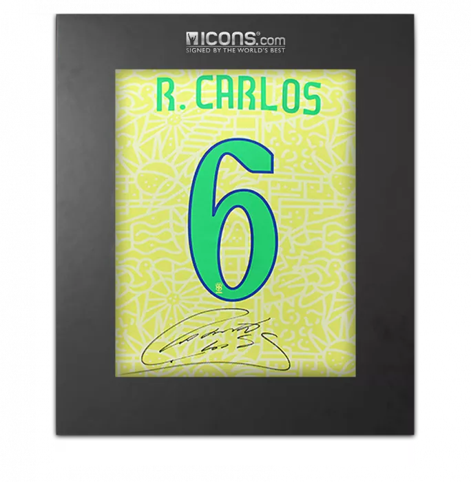 icons Roberto Carlos Back Signed Brazil Home 2024 Shirt In Deluxe Packaging