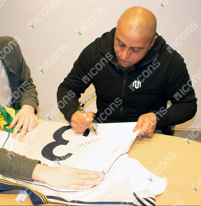 Icons Roberto Carlos Back Signed Real Madrid 1998-00 Home Shirt