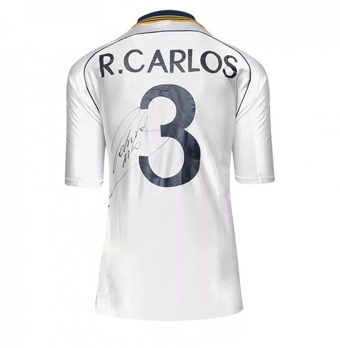 icons Roberto Carlos Back Signed Real Madrid 1998-00 Home Shirt