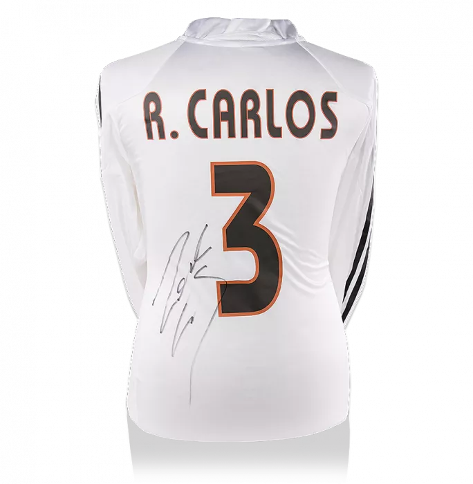 icons Roberto Carlos Back Signed Real Madrid 2004-05 Home Shirt
