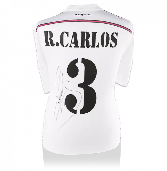icons Roberto Carlos Back Signed Real Madrid 2014-15 Home Shirt