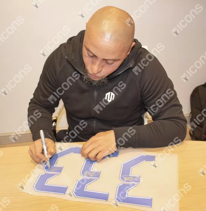 Icons Roberto Carlos Back Signed Real Madrid Teamgeist Shirt