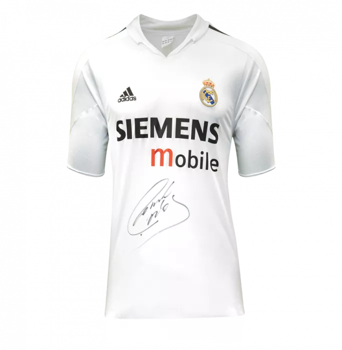 Icons Roberto Carlos Front Signed Real Madrid 2004-05 Home Shirt In Classic Frame