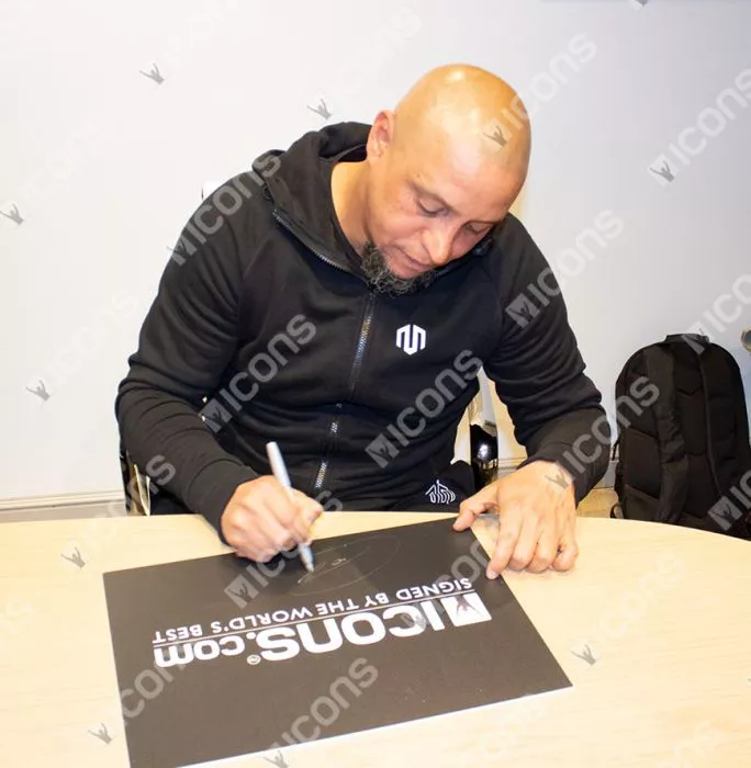 Icons Roberto Carlos Front Signed Real Madrid 2004-05 Home Shirt