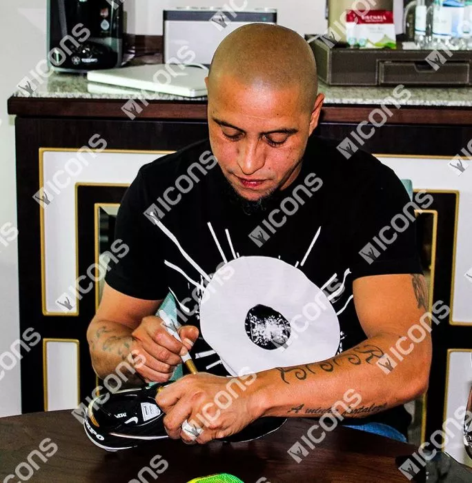Icons Roberto Carlos Signed Black And Gold Nike Tiempo Boot