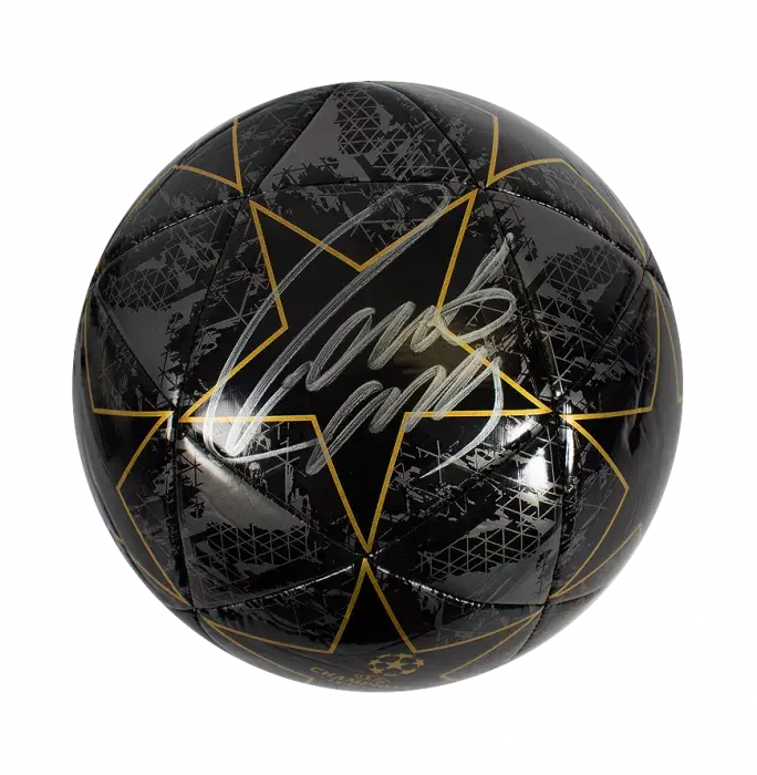 Icons Roberto Carlos Signed Black & Gold UEFA Champions League Football