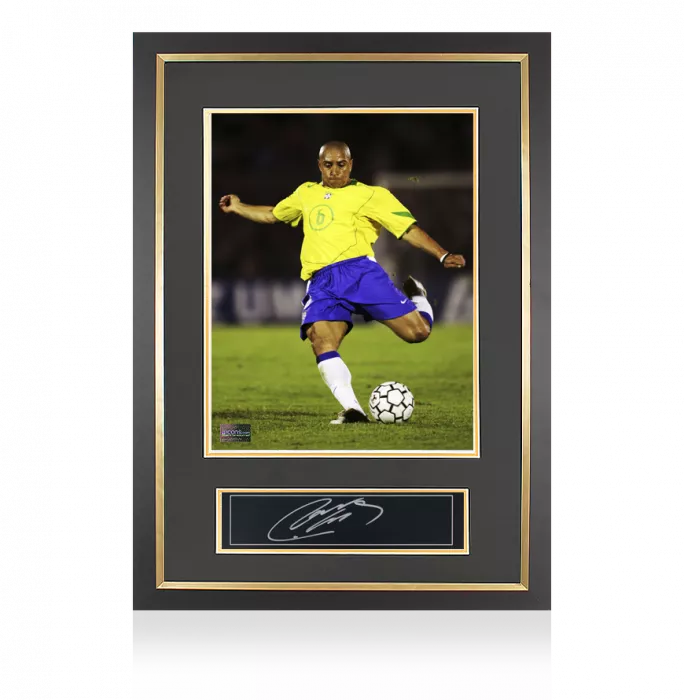 icons Roberto Carlos Signed Plaque and Photo Frame: Brazil Legend