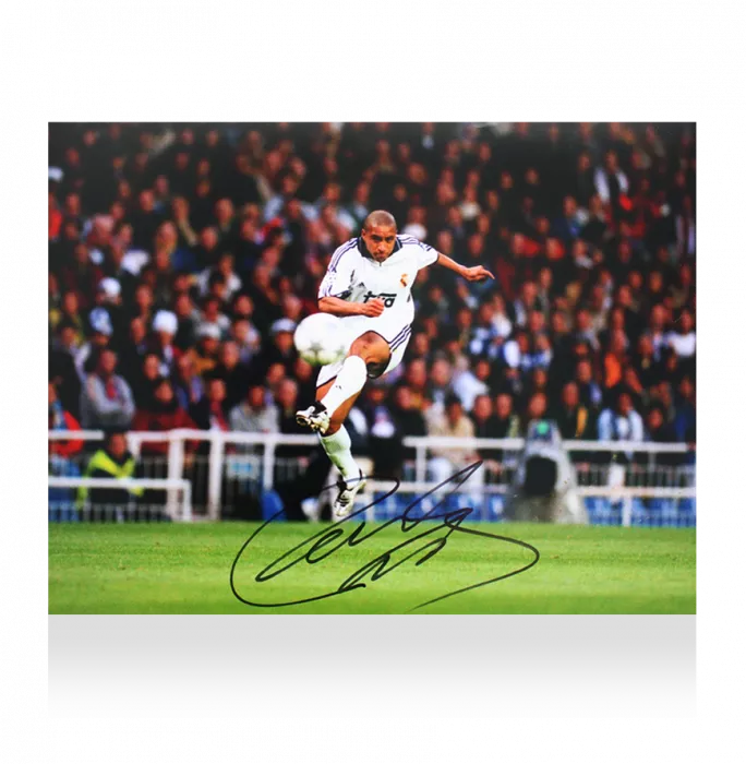 icons Roberto Carlos Signed Real Madrid Photo: Free-Kick Master