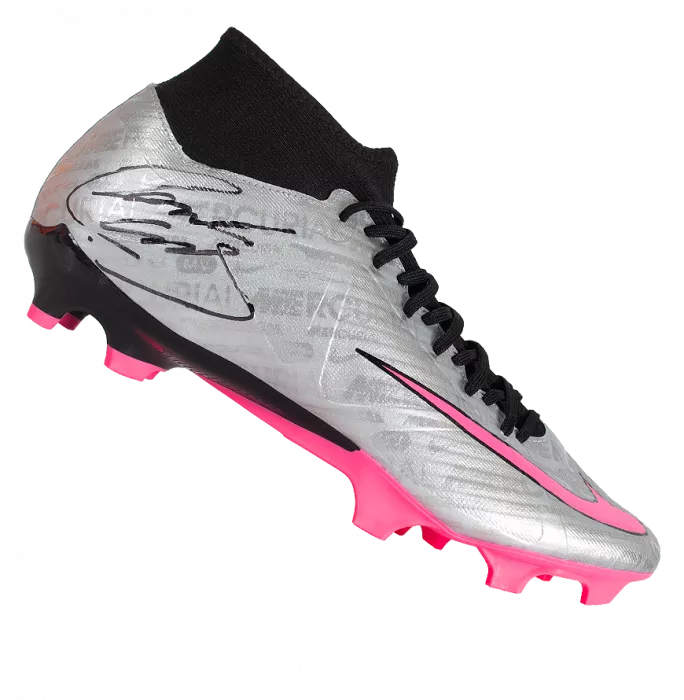 Icons Roberto Carlos Signed Silver Nike Mercurial Superfly Boot In Bubble Frame: Option 1