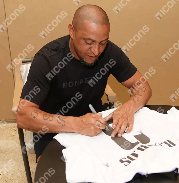 Icons Roberto Carlos & Zinedine Zidane Signed Real Madrid Shirts In Classic Dual Frame