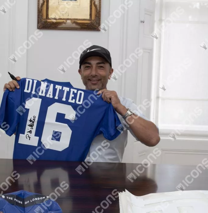 Icons Roberto Di Matteo Back Signed Chelsea 1997-98 Home Shirt In Hero Frame: Option 1