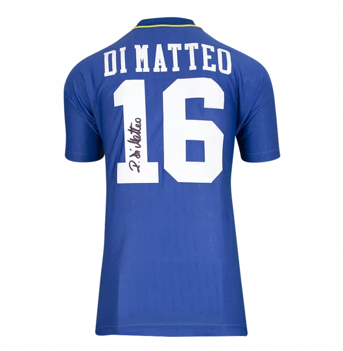 Icons Roberto Di Matteo Back Signed Chelsea 1997-98 Home Shirt In Classic Frame