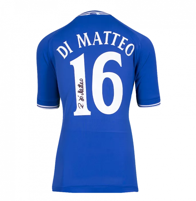 Icons Roberto Di Matteo Official Chelsea FC Signed And Framed 2000-01 Home Shirt
