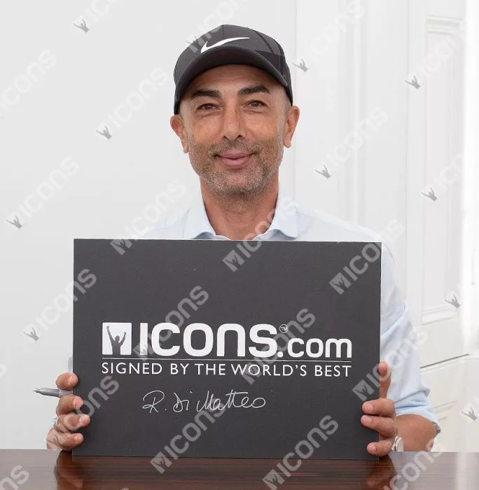 Icons Roberto Di Matteo Official Chelsea FC Signed And Framed 2000-01 Home Shirt