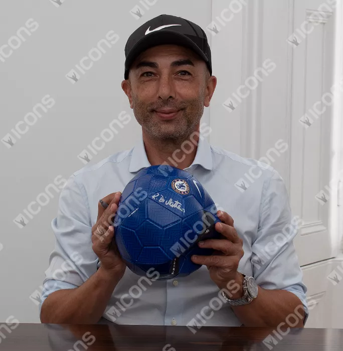 Icons Roberto Di Matteo Signed Chelsea Branded Football In Acrylic Case