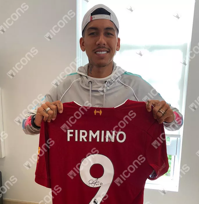 Icons Roberto Firmino Back Signed Liverpool 2019-20 Home Shirt In Hero Frame: Option 1