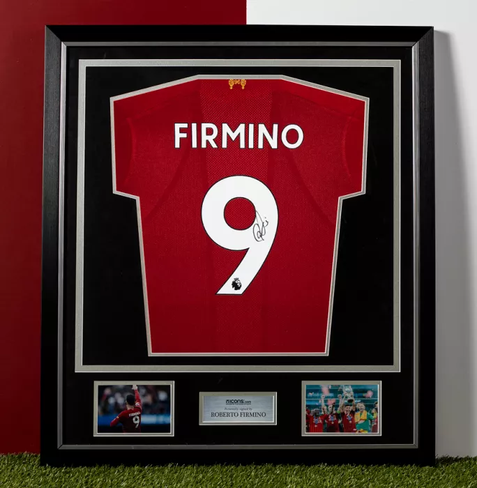 Icons Roberto Firmino Back Signed Liverpool 2019-20 Home Shirt In Classic Frame