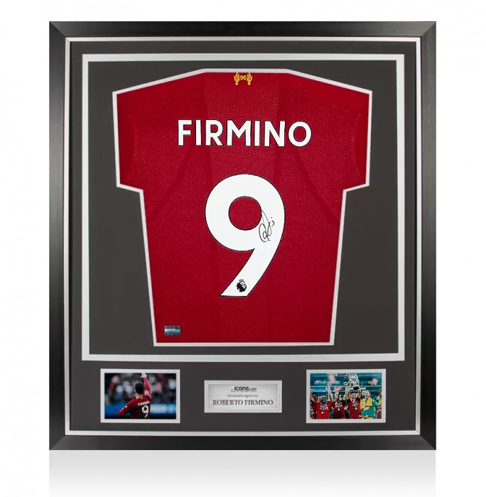 icons Roberto Firmino Back Signed Liverpool 2019-20 Home Shirt In Classic Frame