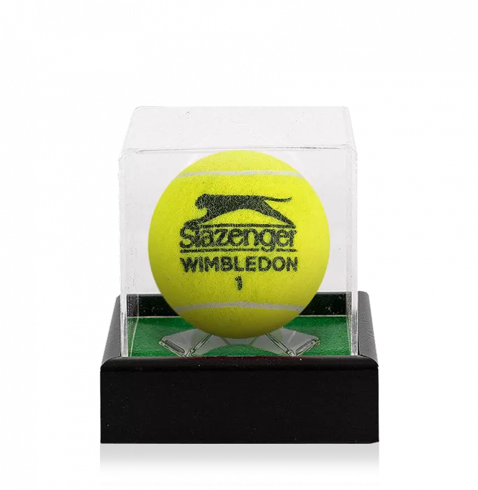 Icons Rod Laver Signed Wimbledon Tennis Ball In Acrylic Case