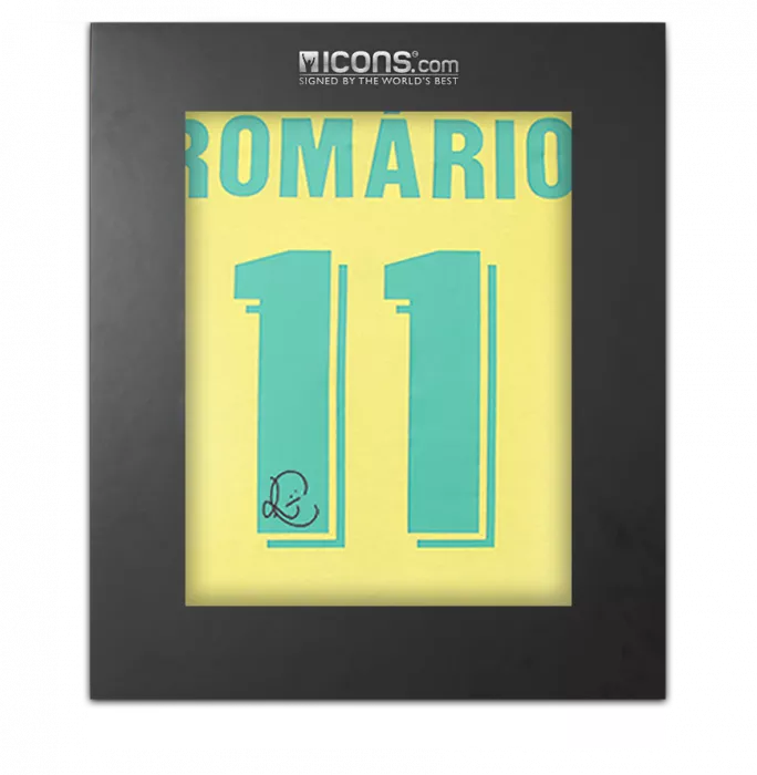 icons Romario Back Signed Brazil Retro Home Shirt In Deluxe Packaging