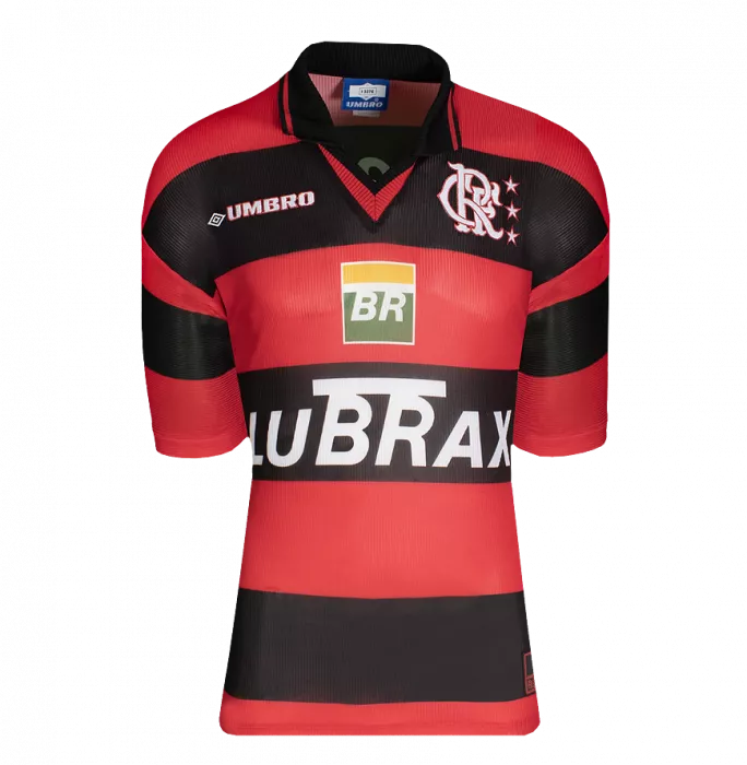 Icons Romario Back Signed CR Flamengo 1999 Home Shirt In Hero Frame: Option 1