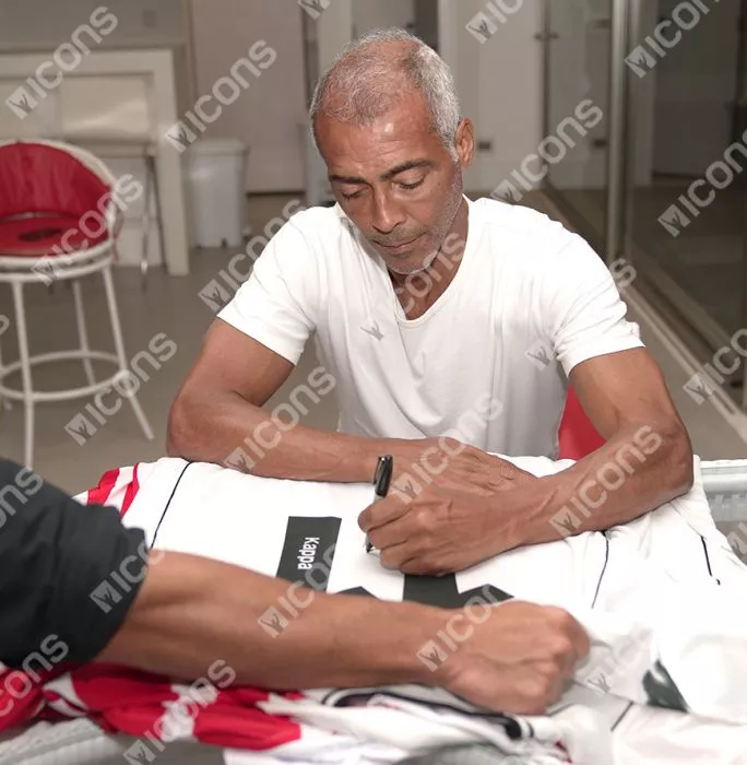 Icons Romario Back Signed Vasco Da Gama Retro Shirt In Classic Frame