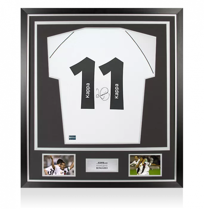 icons Romario Back Signed Vasco da Gama Retro Shirt In Classic Frame