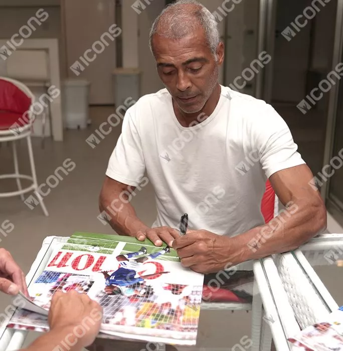 Icons Romario Official 1994 FIFA World Cup™ Signed And Framed Brazil Photo: Quarter Final Goal V The Netherlands
