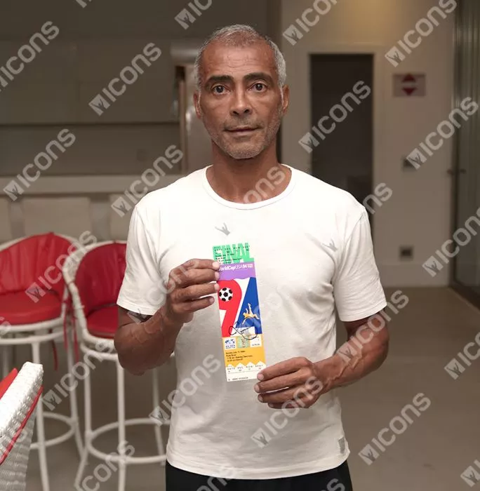 Icons Romario Signed And Framed 1994 FIFA World Cup Final Ticket