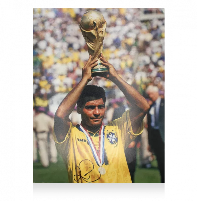 Icons Romario Signed Brazil Photo In Premium Photo Frame: 1994 FIFA World Cup Winner