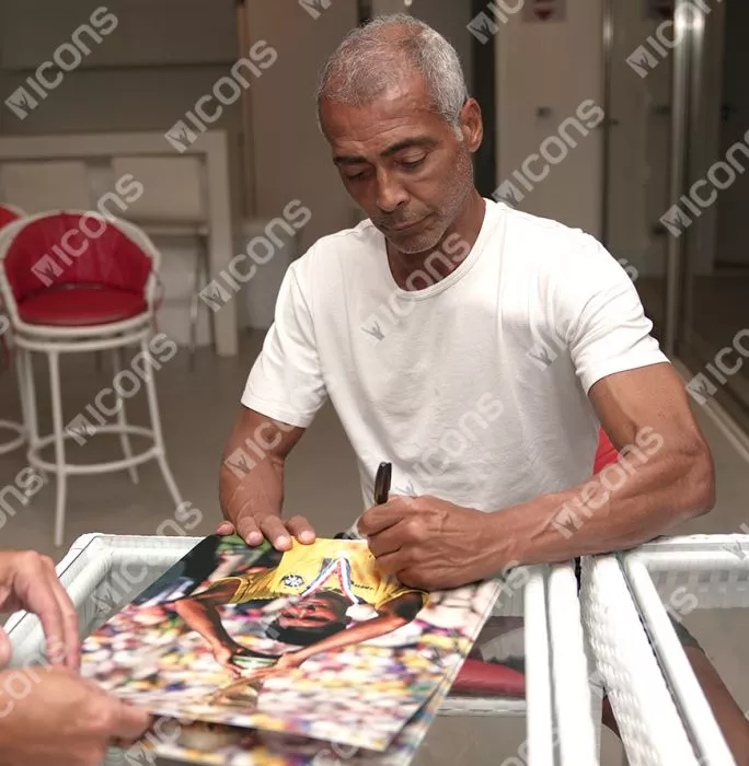 Icons Romario Signed Brazil Photo In Premium Photo Frame: 1994 FIFA World Cup Winner