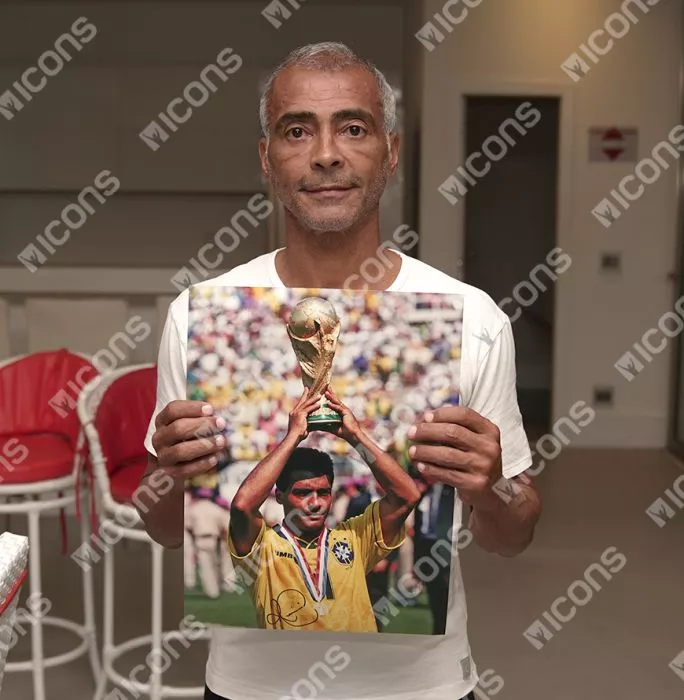 Icons Romario Signed Brazil Photo In Premium Photo Frame: 1994 FIFA World Cup Winner