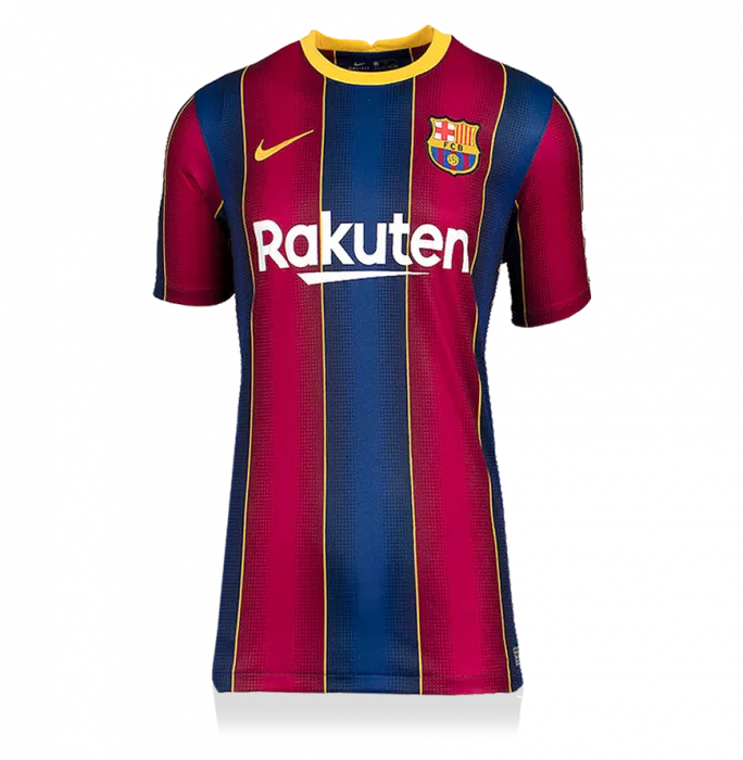 Icons Ronaldinho Back Signed Modern FC Barcelona Home Shirt With Fan Style Numbers