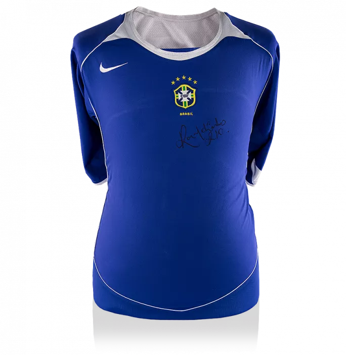 Icons Ronaldinho Front Signed Brazil 2004 Away Shirt