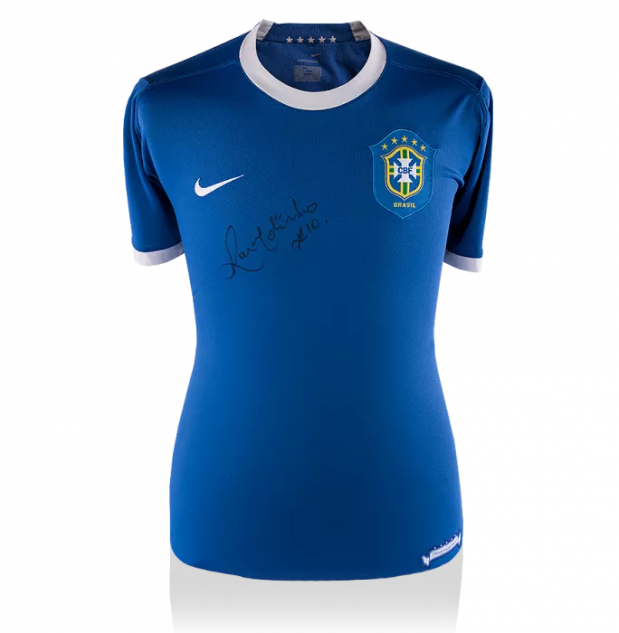 icons Ronaldinho Front Signed Brazil 2006 Away Shirt