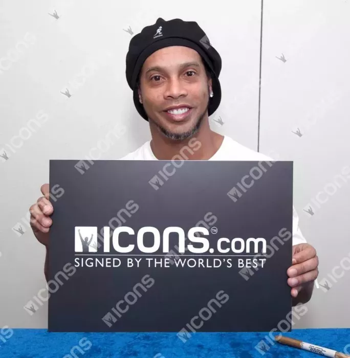 Icons Ronaldinho Official Ballon D'Or™ Back Signed And Hero Framed FC Barcelona 2016-17 Home Shirt