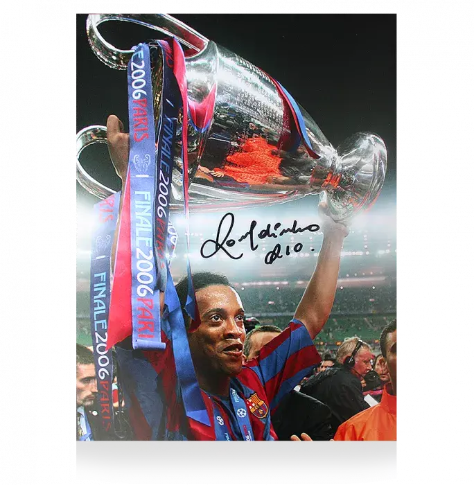 icons Ronaldinho Signed FC Barcelona Photo: 2006 UEFA Champions League Winner