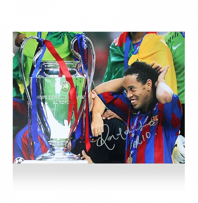 icons Ronaldinho Signed FC Barcelona Photo: 2006 UEFA Champions League Winner