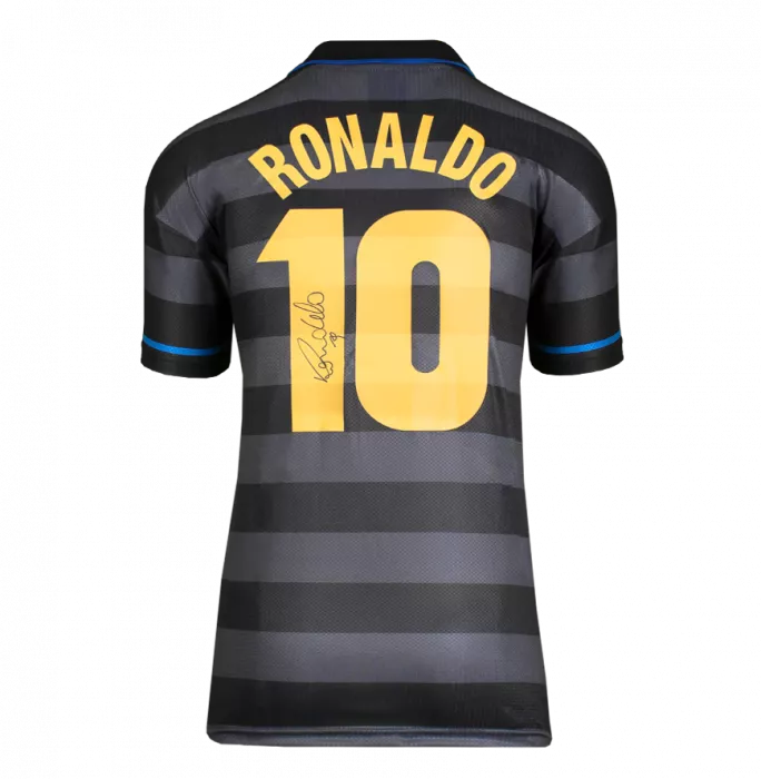 Icons Ronaldo Back Signed Internazionale 1997-98 Away Shirt In Deluxe Packaging