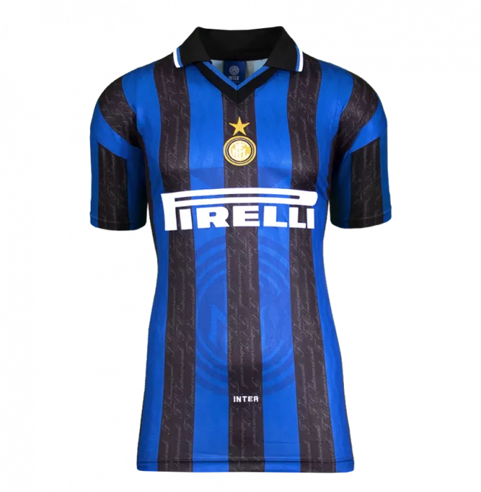 Icons Ronaldo Back Signed Internazionale 1998 Home Shirt In Deluxe Packaging
