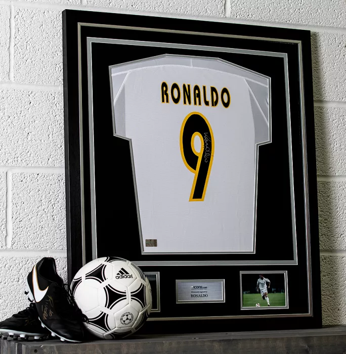 Icons Ronaldo Back Signed Real Madrid 2003-04 Home Shirt In Classic Frame