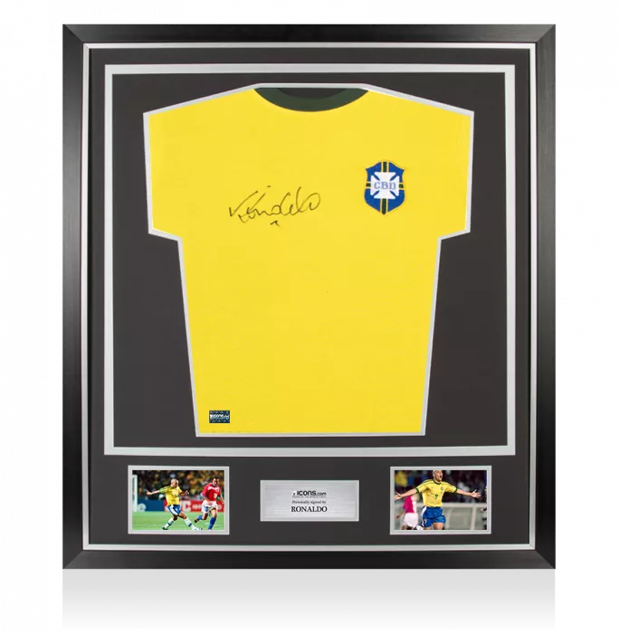 icons Ronaldo Front Signed Brazil 1970 Home Shirt In Classic Frame